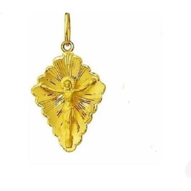 Imagem de Pingente Cm Crucifixo Ouro 18k Gr Cruz Cristo Jesus - Ouro18k