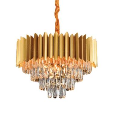 Imagem de Luminária Pendente Golden Crystal 50Cm Dourado Sindora, Bivolt