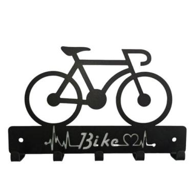 Imagem de Porta Chaves Bike  22 x 14 cm Preto Lixa - Artístic Laser 