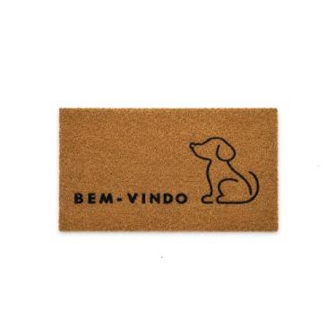 Imagem de Capacho Retangular Fibra De Coco Base PVC 60x33cm - Komeco Dog Bem Vin