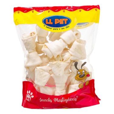 Imagem de Osso Nó Petisco Natural Cães 1KG  Raspa Bovina Mastigável Saúde Bucal 