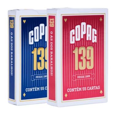 Imagem de 2 Baralhos Copag 139 Tradicional Naipe Convencional - Azul e Vermelho 