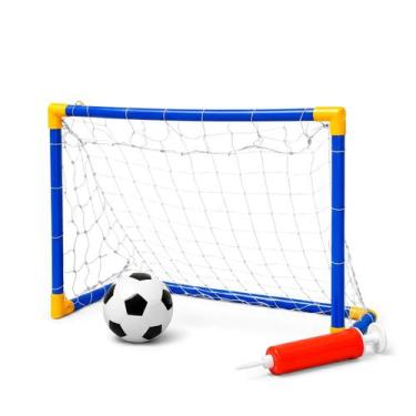 Imagem de Mini Trave Com Rede Bola E Bomba de Encher Golzinho Futebol Infantil M
