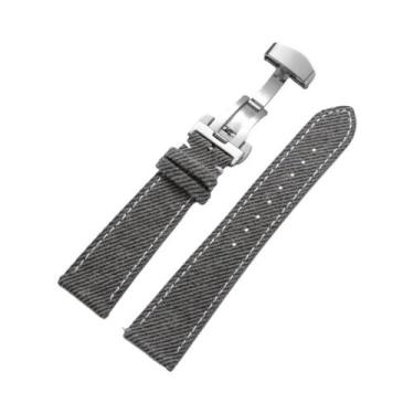 Imagem de Pulseira De Relógio Unissex Em Denim, Lona E Couro 18mm 20mm 22mm Com 