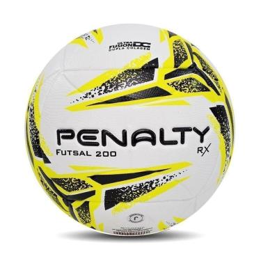 Imagem de Kit Bola de Futsal Penalty RX 200 XXIII 2023 com Amortecimento Interno sem Costuras Amarelo e Azul com Bomba SAC Dupla