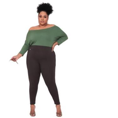 Imagem de Legging Plus Size G1 G2 G3 G4 G5 G6 Jacar Jacquard PINA, G3, Preto