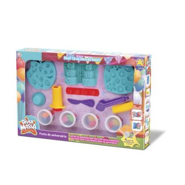 Imagem de Super Kit Massa de Modelar - Festa de Aniversário com Acessórios - 4 p