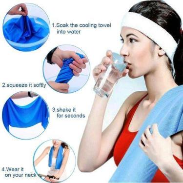 Imagem de 4 Toalha Exercício Funcional Gelada Academia Esportiva Ice Towel Cores