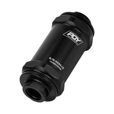 Imagem de Filtro De Combustível Inline Preto AN6 AN8 AN10 E85 Etanol 100 Microns