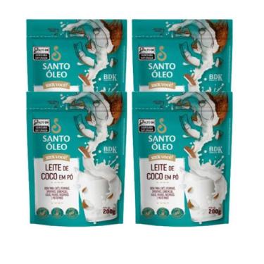 Imagem de Kit 4 Leite Vegetal de Coco em Pó 200g Santo Óleo