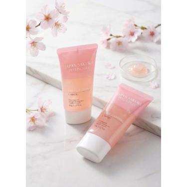 Imagem de Gel Esfoliante Facial Peeling Sakura LAIKOU 60g Remove Pele Morta e Cr