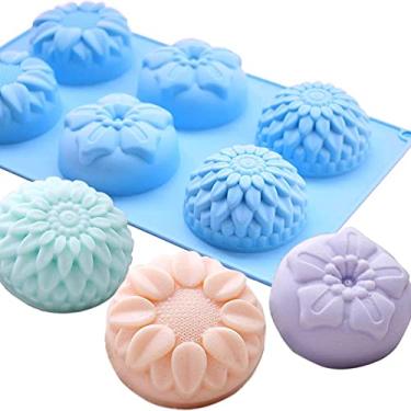 Imagem de Molde Forma Silicone Sabonete 6 Cavidades Flor Floral S16