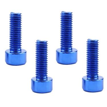 Imagem de Easnea 4 parafusos de gaiola de garrafa de água em massa, parafusos de liga de alumínio para suporte de gaiola de garrafa de água de bicicleta – Escolha da cor azul