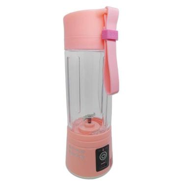 Imagem de Mini Liquidificador Portatil Com Bateria Recarregavel Rosa