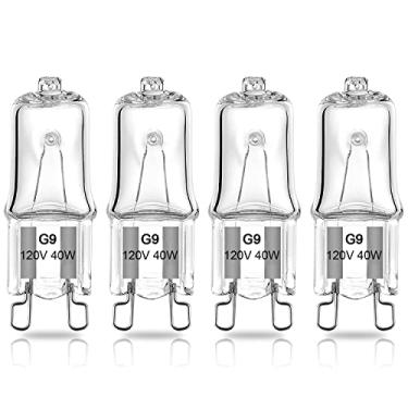 Imagem de DUMILOO Lâmpada de halogênio G9 40W para forno micro-ondas, 4 lâmpadas, 40W, 480 Lumens, 120V, 2000 horas, Pacote com 4