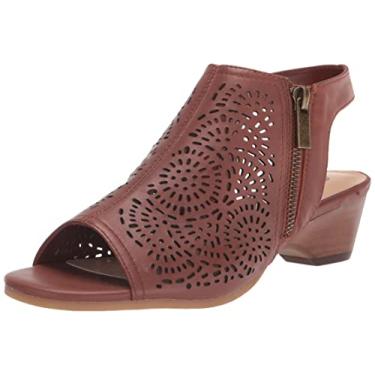 Imagem de Bella Vita Sandália feminina Amiyah Wedge, Couro marrom escuro, 9.5 Wide