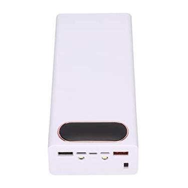 Imagem de Caixa de bateria portátil de grande capacidade 2 saídas USB 18650 DIY Power Bank universal com display LCD entrada micro tipo C para a maioria dos telefones celulares(Branco)