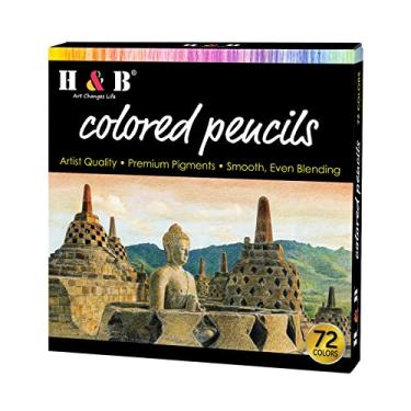 Imagem de Fantercy Conjunto de Lápis Coloridos a Óleo 72 Cores Pré-afiadas Lápis de Esboço Suprimentos de Arte para Estudantes Adultos Artistas Desenho Esboço Livros para Colorir Decoração Projetos DIY Presente