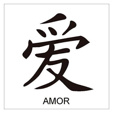 Imagem de Stencil de Acetato para Pintura OPA Simples 10 x 10 cm - 220 Ideograma Amor