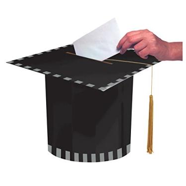 Imagem de Creative Converting Caixa de suporte de cartão em forma de almofada, preto/branco