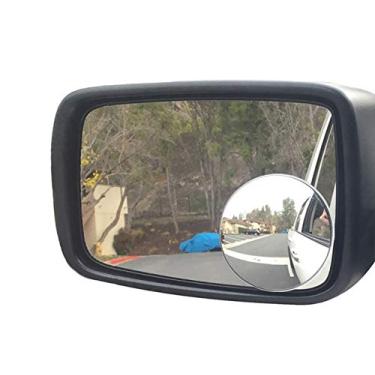 Imagem de Espelho de ponto cego, espelho retrovisor grande angular de alumínio convexo de vidro HD redondo Ampper de 9,5 cm para veículos grandes, caminhão SUV (pacote com 2)