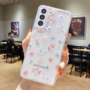 Imagem de Capa de telefone de flor de desenho animado brilhante para Samsung S22 Ultra S21 S20 Plus FE Note 20 A53 A73 A52 A72 A13 A33 A71 A22 Capa macia, A04, Para S22 Plus