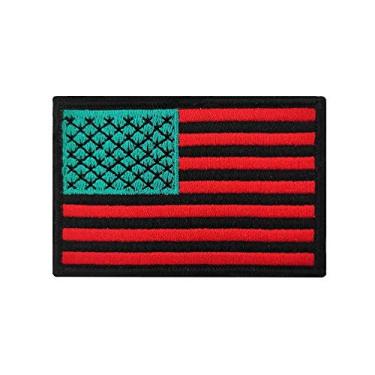 Imagem de Bandeira americana africana bordada de ferro em chapa