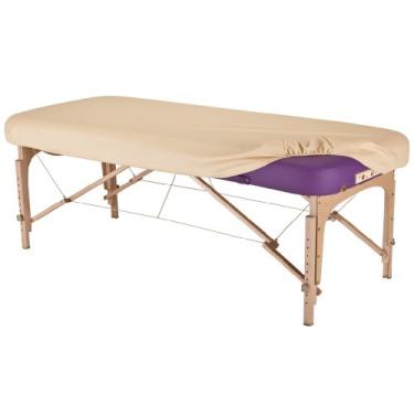 Imagem de EARTHLITE Capa de proteção para mesa de massagem – 100% PU, capa de substituição ajustada para mesa de massagem, serve para mesas de canto redondas e quadradas de 71 a 81 cm de largura, bege da Marie