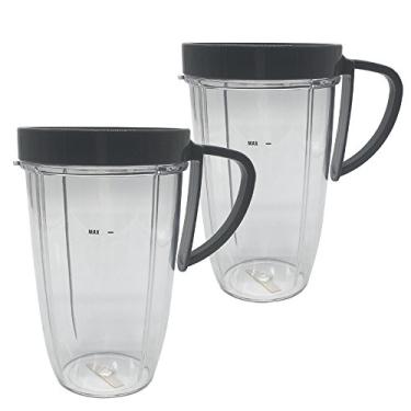 Imagem de Peças de reposição Joystar 2 peças de copo de reposição de 60 ml, funciona com a máquina Nutri Bullet 600W/900W (2, copo de 60 ml com anel de alça)