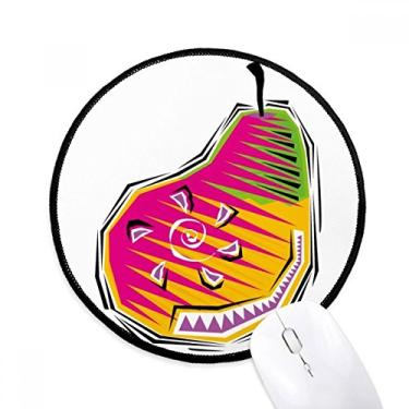 Imagem de DIYthinker Food Pear México Cultura Elemento Ilustração Mouse Pad Desktop Office Tapete Redondo para Computador