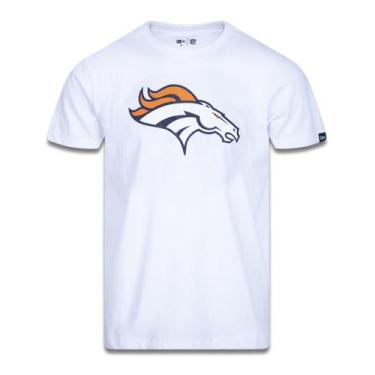 Imagem de Camiseta Plus Size Regular Manga Curta Denver Broncos Branco Marinho N