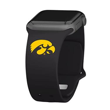 Imagem de AFFINITY BANDS Pulseira esportiva de silicone Iowa Hawkeyes compatível com Apple Watch (38 mm/40 mm – preta)