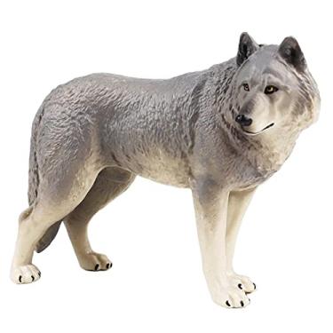 Imagem de Baoblaze Figuras de Animais de Simulação Realista em Miniatura Modelo de Animais Selvagens Realistas para Decoração de Casa, Brinquedos Educativos, Presente de, Cinza, Tamanho real