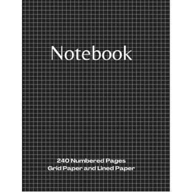 Imagem de Notebook: Project Workbook with 240 Numbered Pages Ruled Line Dot Journal Paper and 5x5 Grid Paper | 8.5" x 11" | PLUS Contacts Pages | For Ideas, Notes, Sketches