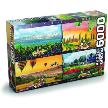 Imagem de Quebra-Cabeça Puzzle 6000 Peças Vinhos Do Mundo 3416 - Grow