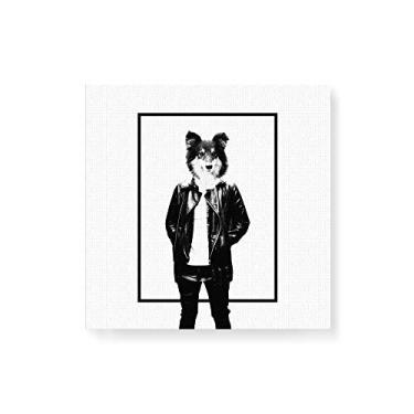 Imagem de Arte Maníacos Quadro Decorativo em Tela Canvas Dog Casaco Quadrado - 30x30cm
