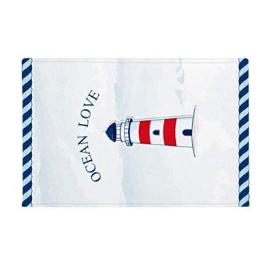 Imagem de DIYthinker Tapete para porta de banheiro Lighthouse Ocean Love Sea Sailing Blue Ground Mat antiderrapante