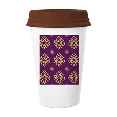 Imagem de Kingdom Golden Purple Art Illustration Mug Coffee Drinking Glass Ceramic Cup Lid