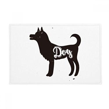 Imagem de DIYthinker Tapete para porta de banheiro antiderrapante para cachorro preto e branco