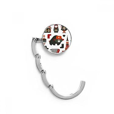 Imagem de Urso Vodka Boneca acordeão Rússia Gancho de mesa com fecho decorativo dobrável