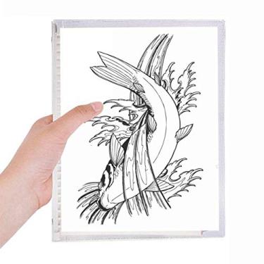 Imagem de Caderno de folhas soltas para natação de peixe satisfatório, agenda recarregável