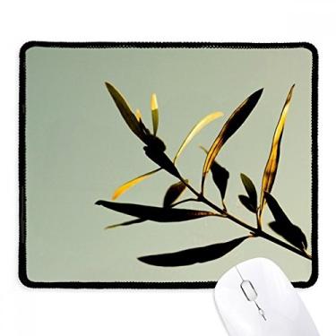 Imagem de Leaf Plant Nature Picture Simpol Mousepad com borda costurada Tapete de borracha para jogos