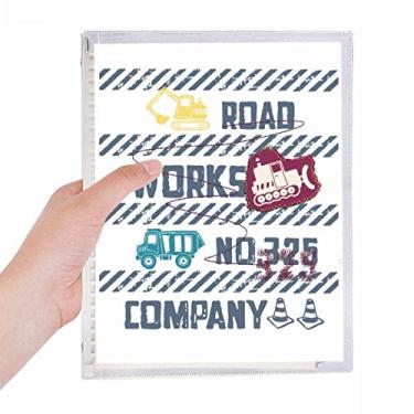 Imagem de Caderno com estampa de números de estrada em formato de coração com folhas soltas e diário recarregável