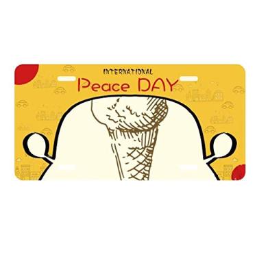 Imagem de DIYthinker Placa de licença com estampa de sorvete doce para decoração de carro, dia da paz