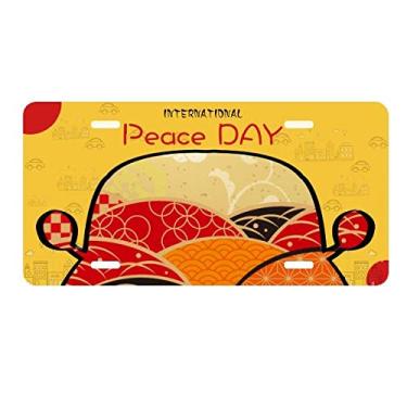 Imagem de DIYthinker Sakura – Placa de licença japonesa com padrão geométrico