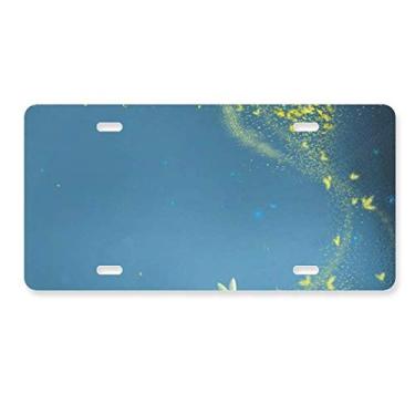Imagem de DIYthinker Placa de licença com luz noturna silenciosa barco fada pintura fada decoração placa de carro aço inoxidável