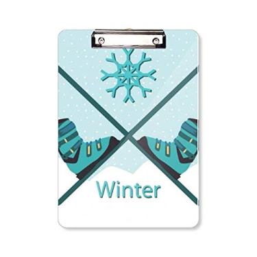 Imagem de Botas de esqui esportivas, estampa de aquarela, prancheta, pasta, bloco de notas A4