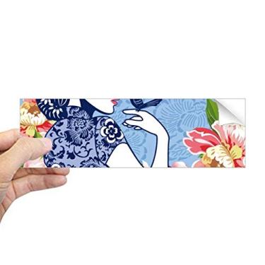 Imagem de DIYthinker Adesivo retangular para janela de notebook com flor de pássaro chinês