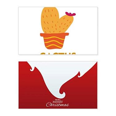 Imagem de Cacto laranja em vaso suculentas de plantas, feriado, feriado, cartão de felicitações, mensagem de Natal