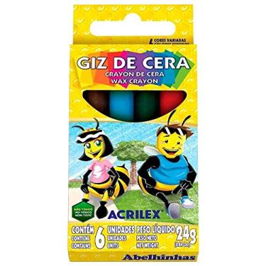 Imagem de Giz De Cera Fino 06 Cores 24G Cx Com 12 2548